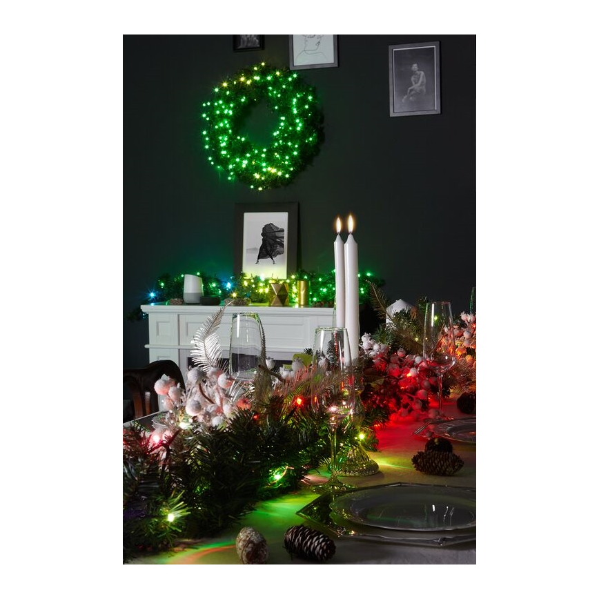 Twinkly - LED RGB À intensité variable Couronne de Noël PRE-LIT WREATH 50xLED d. 61cm Wi-Fi