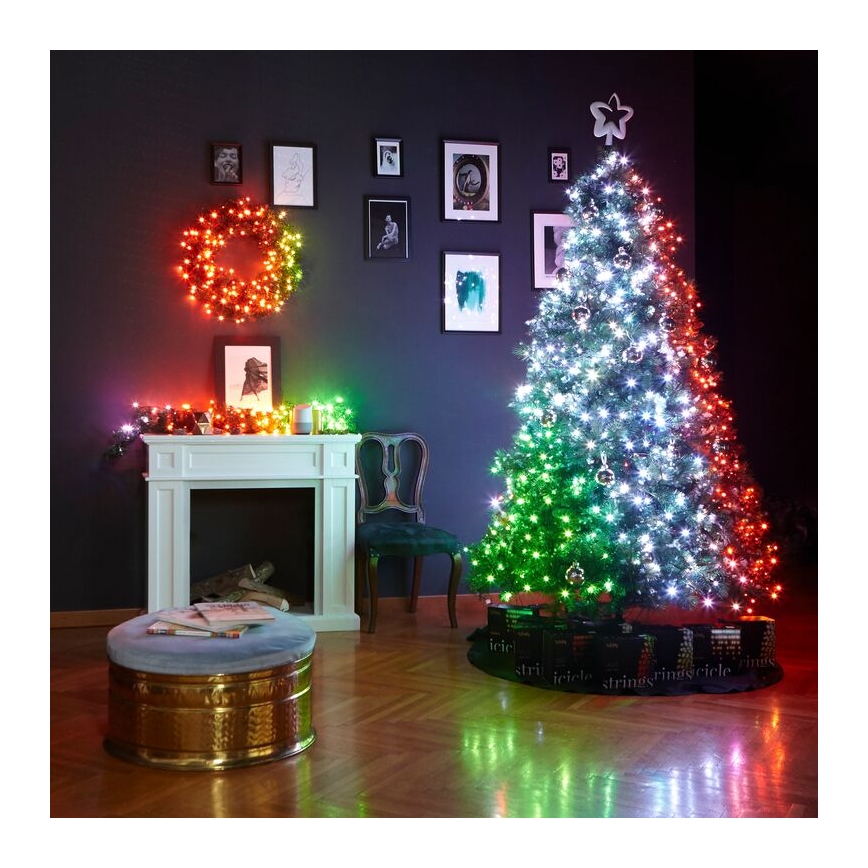 Twinkly - LED RGB À intensité variable Couronne de Noël PRE-LIT WREATH 50xLED d. 61cm Wi-Fi