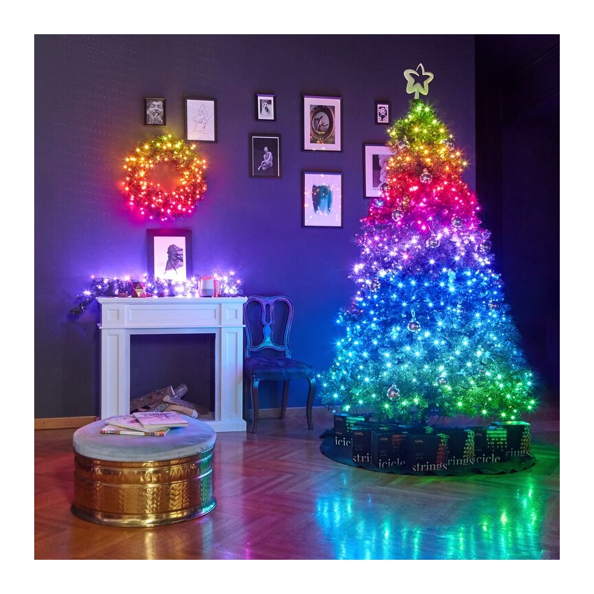 Twinkly - LED RGB À intensité variable Couronne de Noël PRE-LIT WREATH 50xLED d. 61cm Wi-Fi