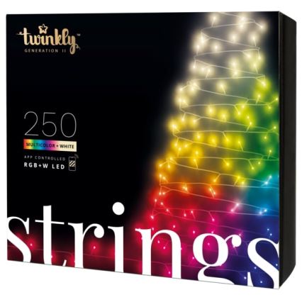 Twinkly - Guirlande lumineuse de Noël d'extérieur LED RGBW dimmable STRINGS 250xLED 23,5m IP44 Wi-Fi