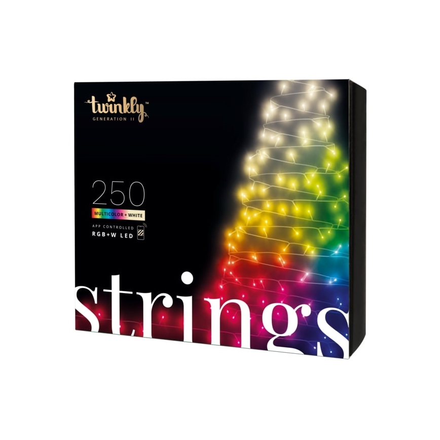 Twinkly -  Guirlande de Noël LED RGBW à intensité variable extérieur STRINGS 250xLED 23,5m IP44 Wi-Fi