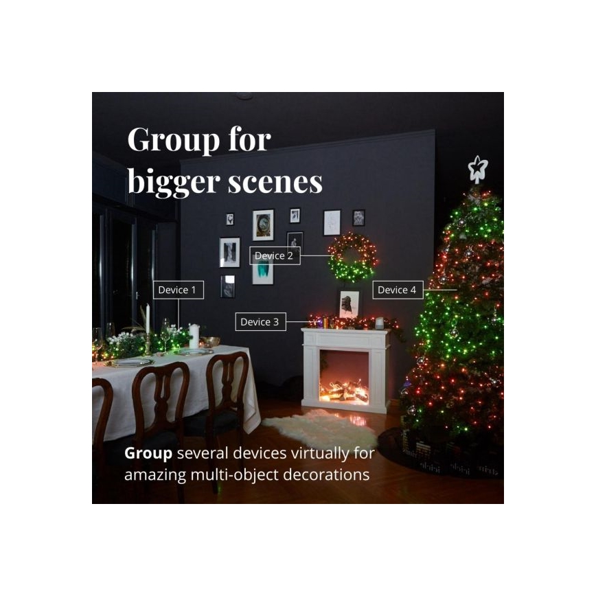 Twinkly - LED RGBW Dimbaar buitenlichtsnoer STRINGS 250xLED 23,5m IP44 Wi-Fi