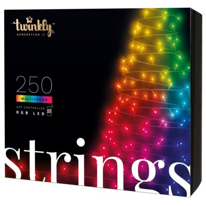 Twinkly - LED RGB À intensité variable extérieur guirlande de Noël STRINGS 250xLED 23,5m IP44 Wi-Fi