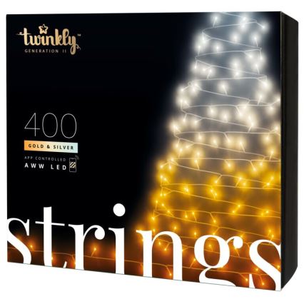 Twinkly - LED À intensité variable extérieur guirlande de Noël STRINGS 400xLED 35,5m IP44 Wi-Fi