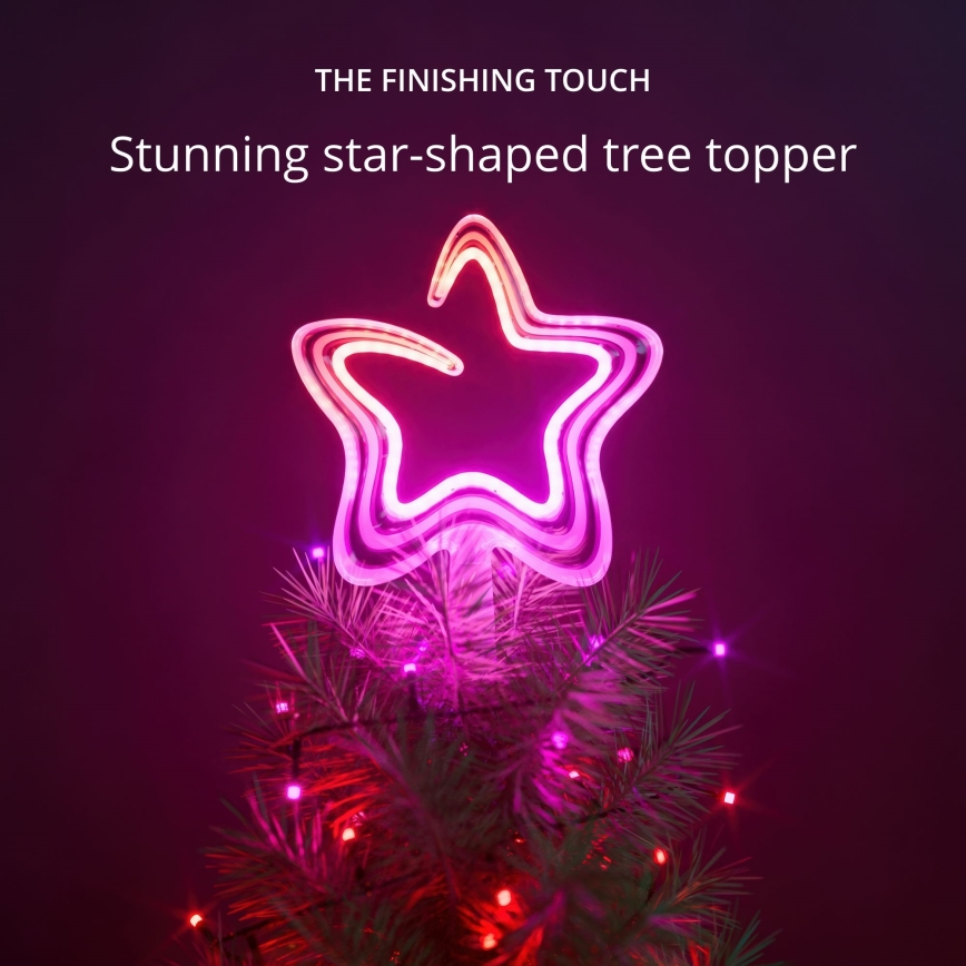 Twinkly - LED RGB Dimbaar Kerstmis ster TREE TOPPER 76xLED USB Wi-Fi