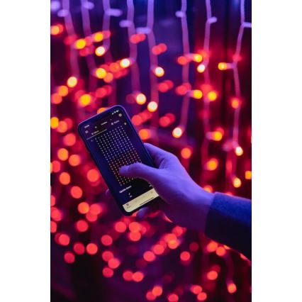 Twinkly - LED RGBW Dimbaar buitenshuis Kerst gordijn CURTAIN 210xLED 6,1m IP44 Wi-Fi