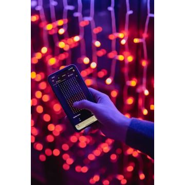 Twinkly - Rideau de Noël LED RGBW à intensité variable extérieur CURTAIN 210xLED 6,1m IP44 Wi-Fi