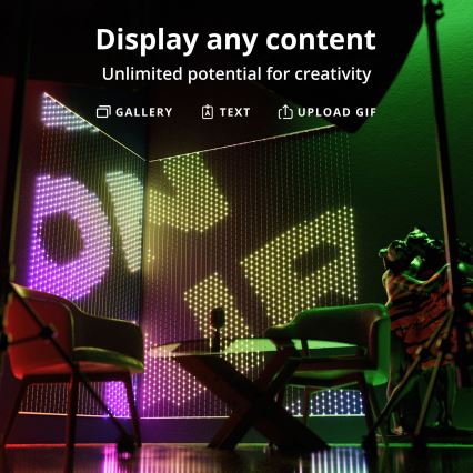 Twinkly - LED RGB Dimbaar Kerst gordijn MATRIX 480xLED 1x1 m Wi-Fi