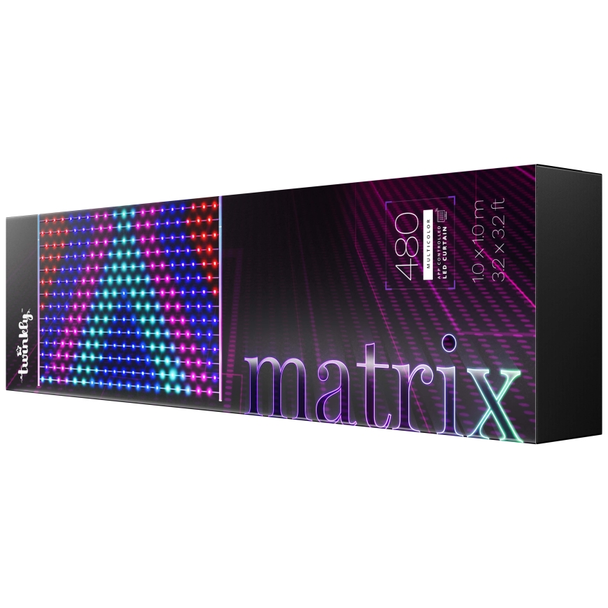 Twinkly - LED RGB Dimbaar Kerst gordijn MATRIX 480xLED 1x1 m Wi-Fi