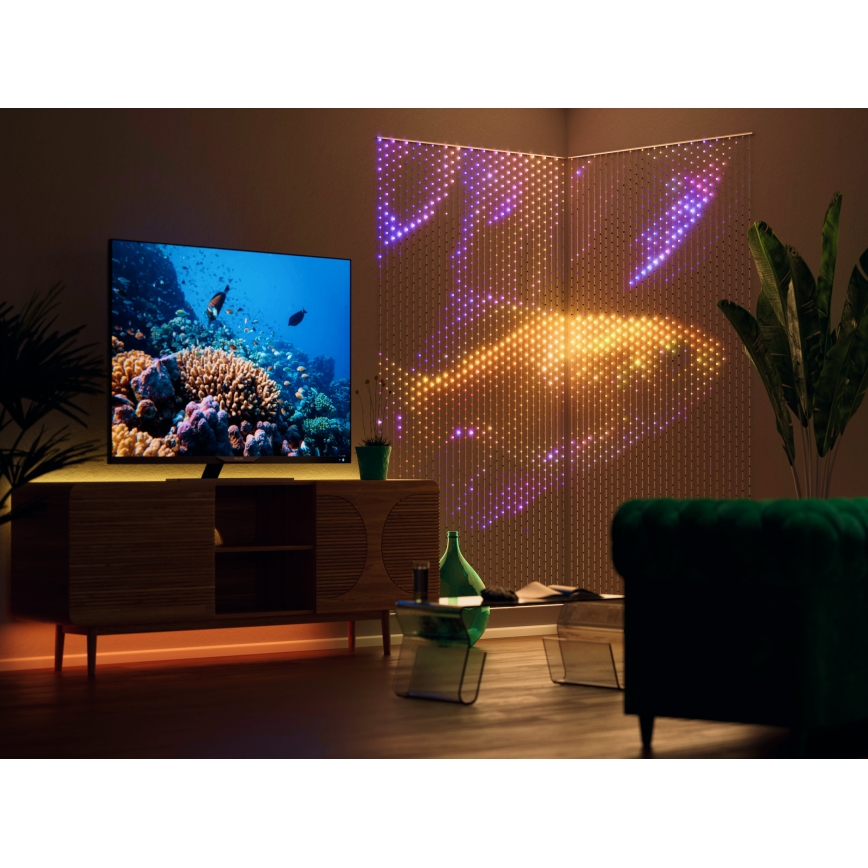 Twinkly - LED RGB dimbare kerstverlichting gordijn MATRIX 480xLED 1x1 m Wi-Fi