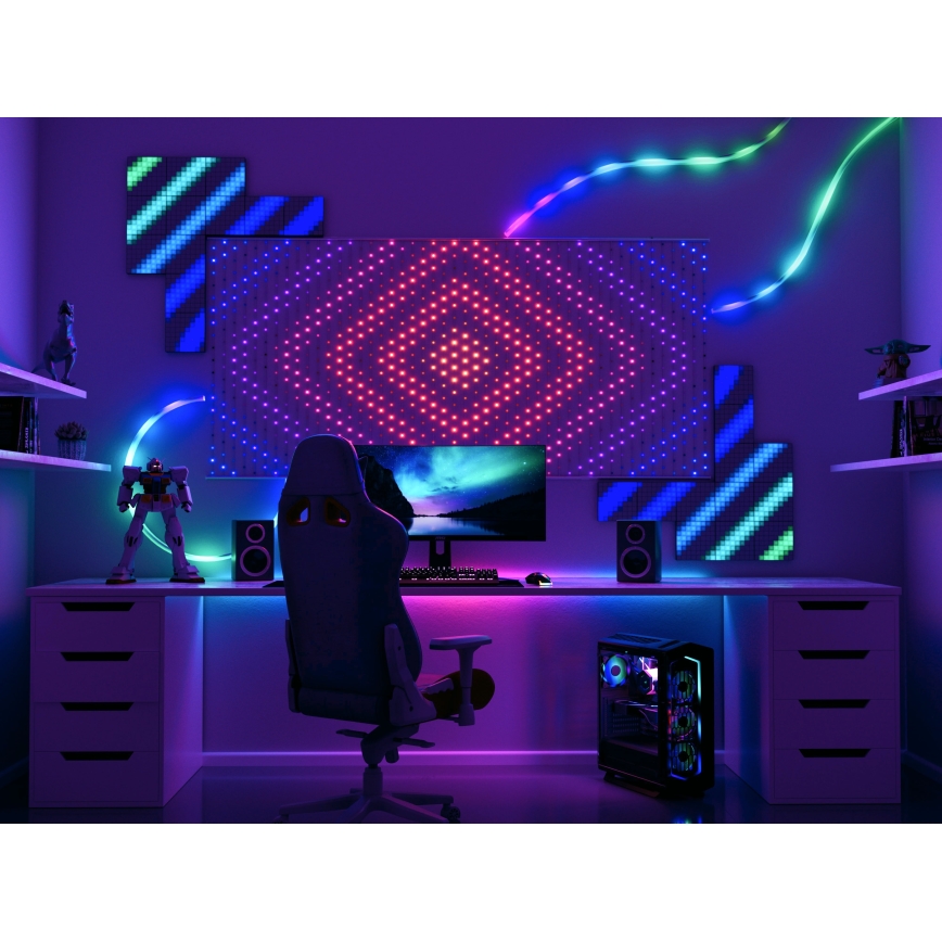 Twinkly - LED RGB dimbare kerstverlichting gordijn MATRIX 480xLED 1x1 m Wi-Fi