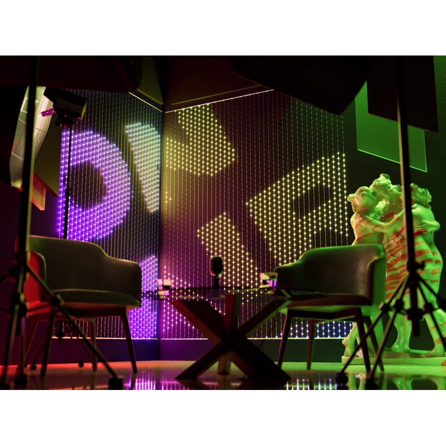 Twinkly - LED RGB dimbare kerstverlichting gordijn MATRIX 480xLED 1x1 m Wi-Fi