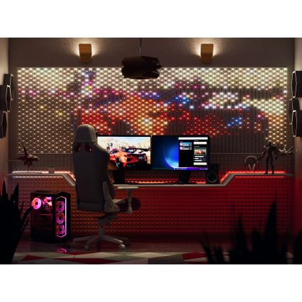 Twinkly - LED RGB dimbare kerstverlichting gordijn MATRIX 480xLED 1x1 m Wi-Fi