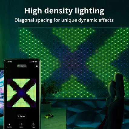 Twinkly - LED RGB dimbare kerstverlichting gordijn MATRIX 480xLED 1x1 m Wi-Fi