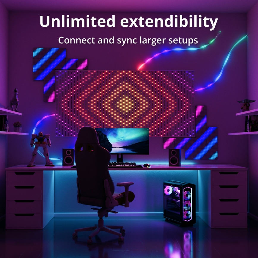 Twinkly - LED RGB dimbare kerstverlichting gordijn MATRIX 480xLED 1x1 m Wi-Fi