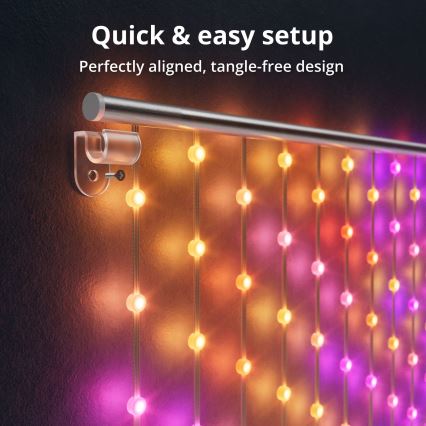 Twinkly - LED RGB dimbare kerstverlichting gordijn MATRIX 480xLED 1x1 m Wi-Fi