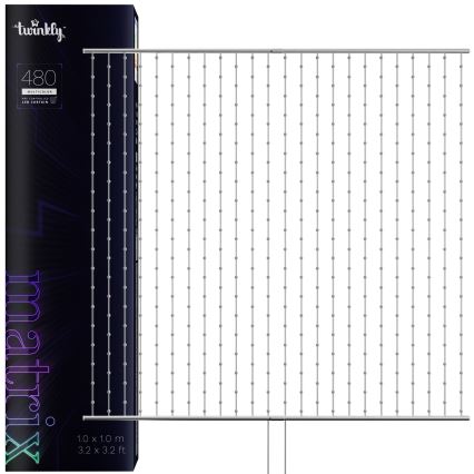 Twinkly - LED RGB dimbare kerstverlichting gordijn MATRIX 480xLED 1x1 m Wi-Fi