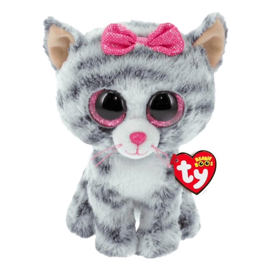 TY - Plushen speelgoed KIKI kat 15 cm grijs