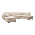 U-vormige gestoffeerde opvouwbare hoekbank SERPA rechts beige