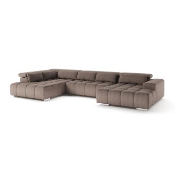 U-vormige hoekbank met hoofdsteunen TROPEA beige