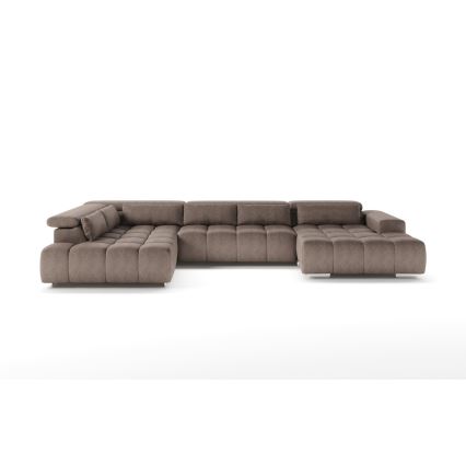 U-vormige hoekbank met hoofdsteunen TROPEA beige