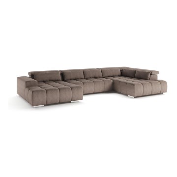 U-vormige hoekbank met hoofdsteunen TROPEA beige