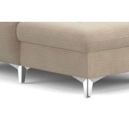 U-vormige opvouwbare hoekbank met opbergruimte CATANIA rechts beige