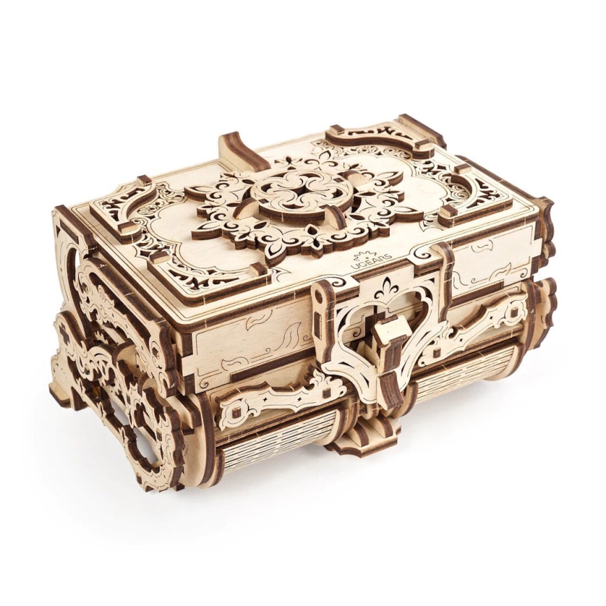 Ugears - 3D houten mechanische puzzel Antiek sieradendoosje