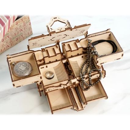 Ugears - 3D houten mechanische puzzel Antiek sieradendoosje