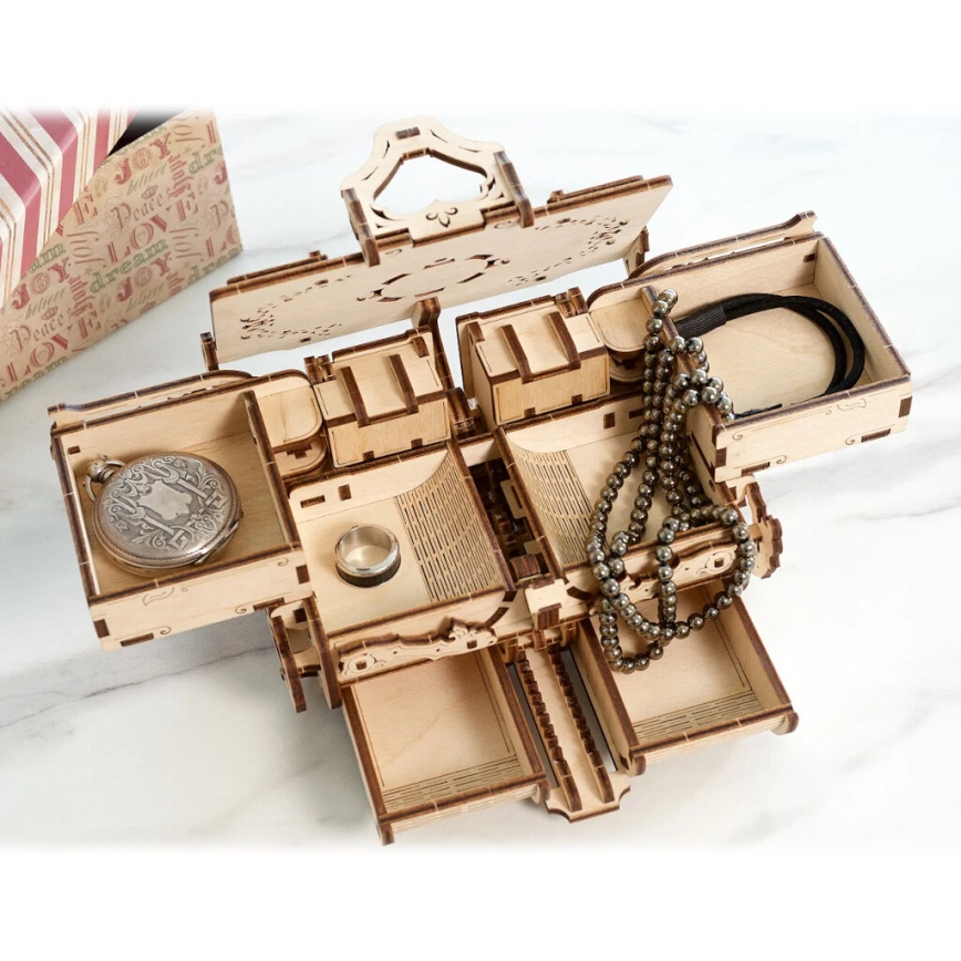 Ugears - 3D houten mechanische puzzel Antiek sieradendoosje