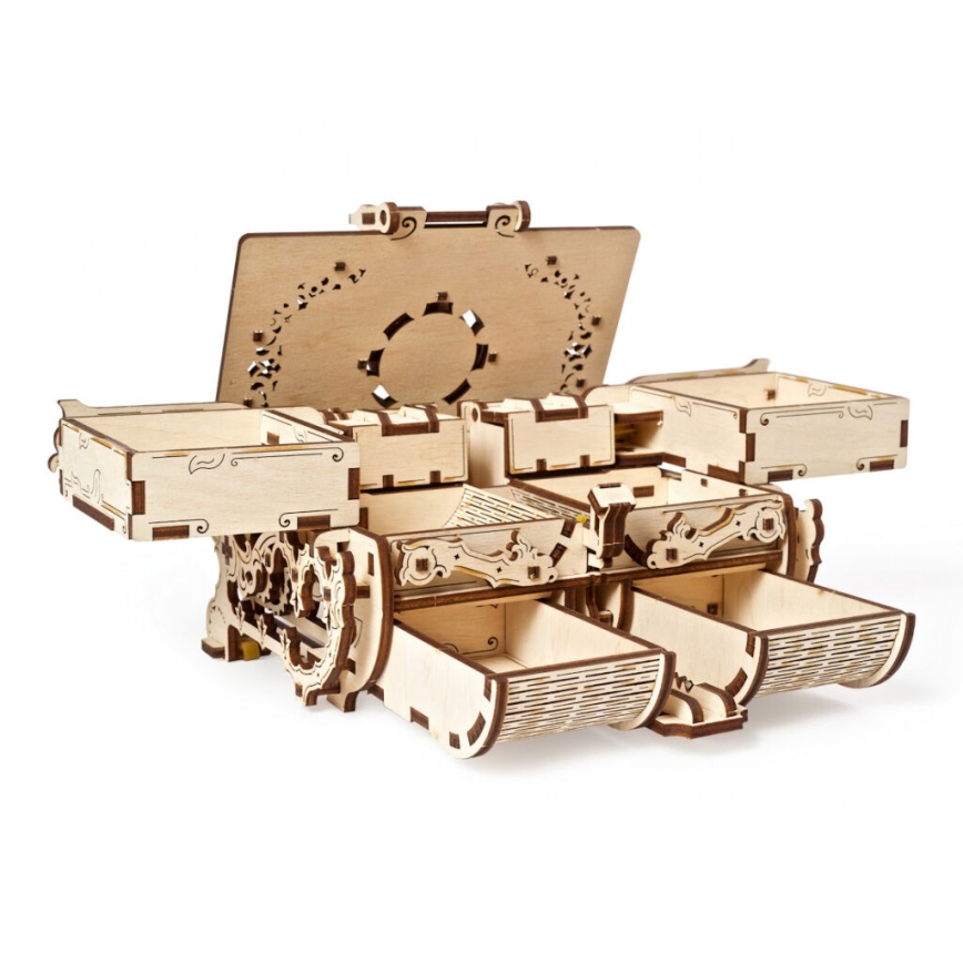 Ugears - 3D houten mechanische puzzel Antiek sieradendoosje