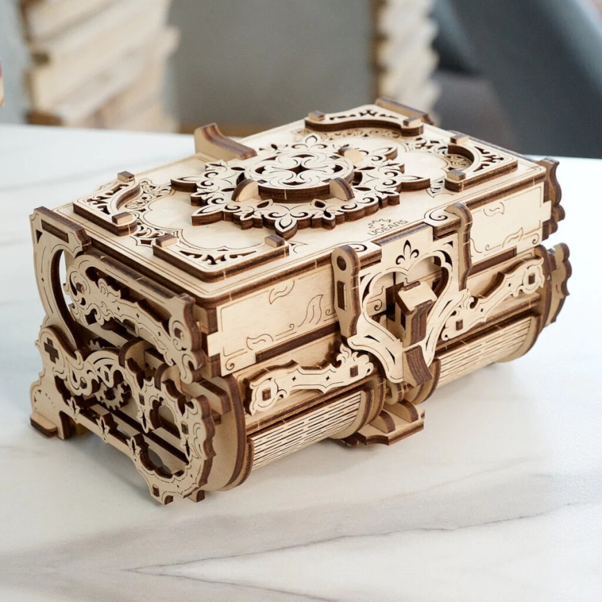 Ugears - 3D houten mechanische puzzel Antiek sieradendoosje