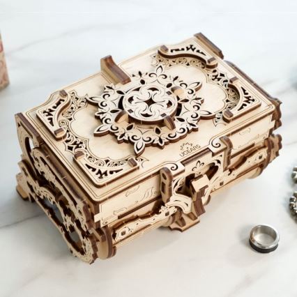 Ugears - 3D houten mechanische puzzel Antiek sieradendoosje