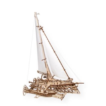 Ugears - 3D houten mechanische puzzel Zeilboot Merihobus trimaran