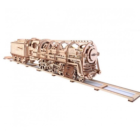 Ugears - Puzzle 3D mécanique en bois Locomotive à vapeur avec