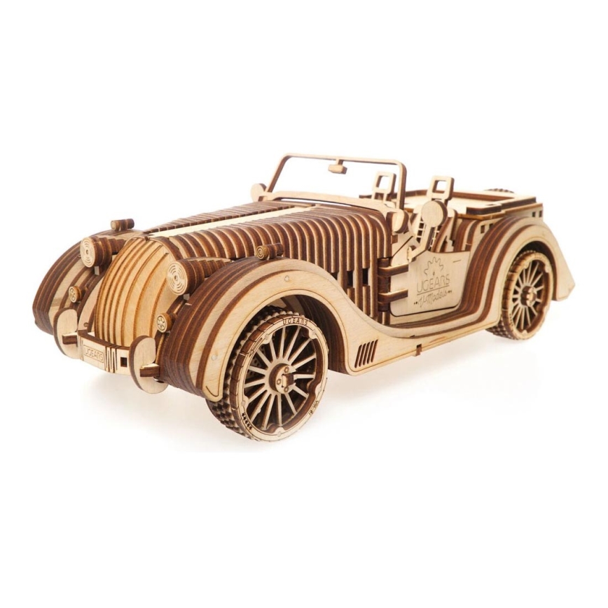 Ugears - Puzzle 3D mécanique en bois Voiture roadster