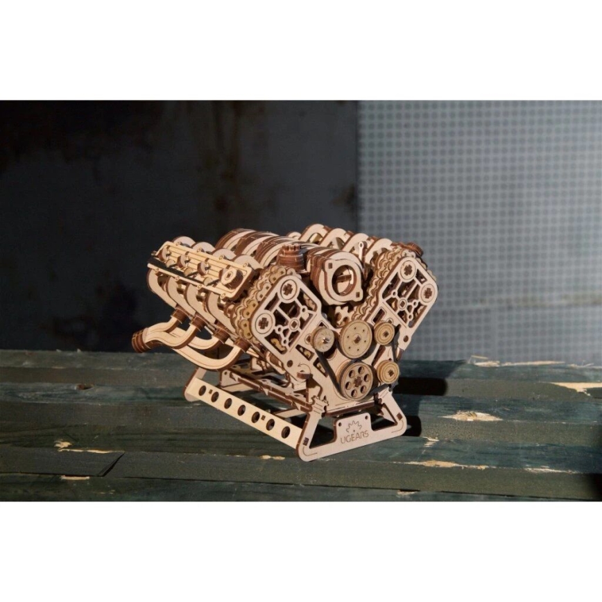 Ugears - puzzle mécanique 3D en bois Moteur V8