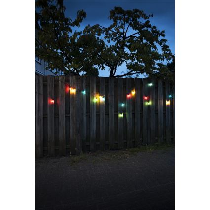 Uitbreidings-LED-lichtsnoer CONE FILAMENT 20xE10 14m multikleur/warm wit IP44, Gemaakt in Tsjechië