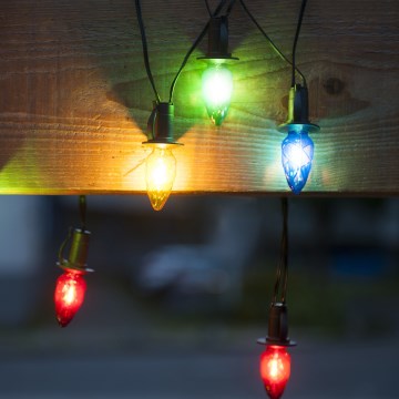 Uitbreidings-LED-lichtsnoer CONE FILAMENT 20xE10 14m multikleur/warm wit IP44, Gemaakt in Tsjechië