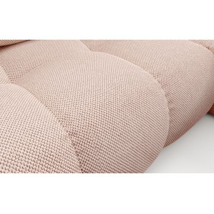 Uitschuifbare gestoffeerde hoekbank ALMADA met opbergruimte, L‑vorm, rechts, roze