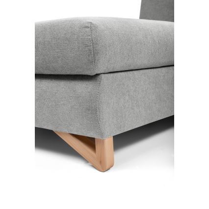 Comfortabele gestoffeerde L-vormige slaaphoekbank AVESTA met opbergruimte, linker opstelling, grijs