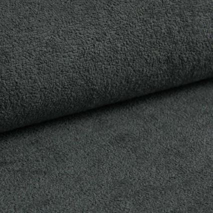 Uitklapbare L-vormige hoekbank HORTA, links, donkergrijs, met opbergruimte