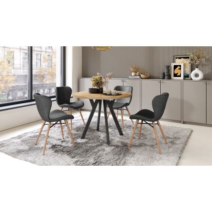 Uitschuifbare eettafel ARTUR artisan eik/zwart