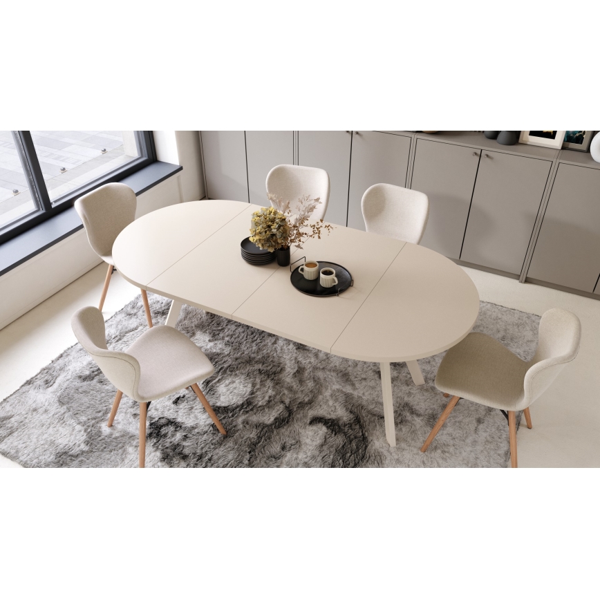 Uitschuifbare eettafel ARTUR beige