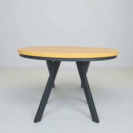 Uitschuifbare eettafel CENTRO 100/140x77 cm craft eiken/zwart