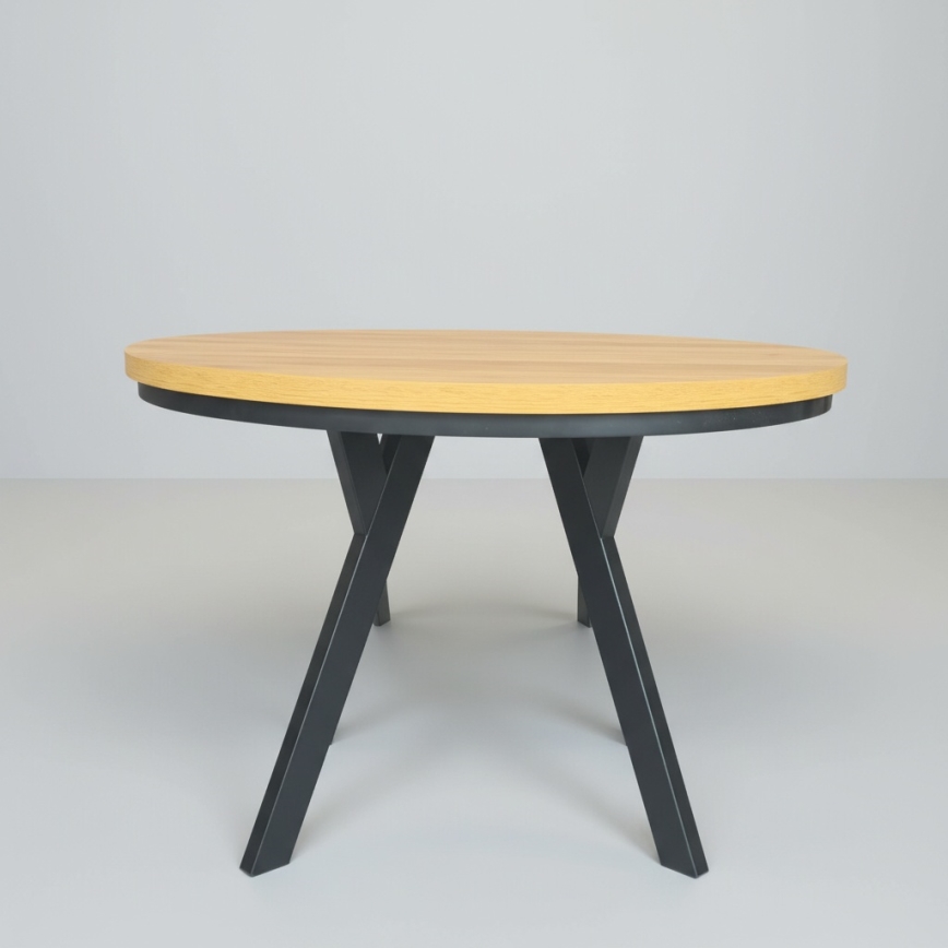 Uitschuifbare eettafel CENTRO 100/140x77 cm craft eiken/zwart