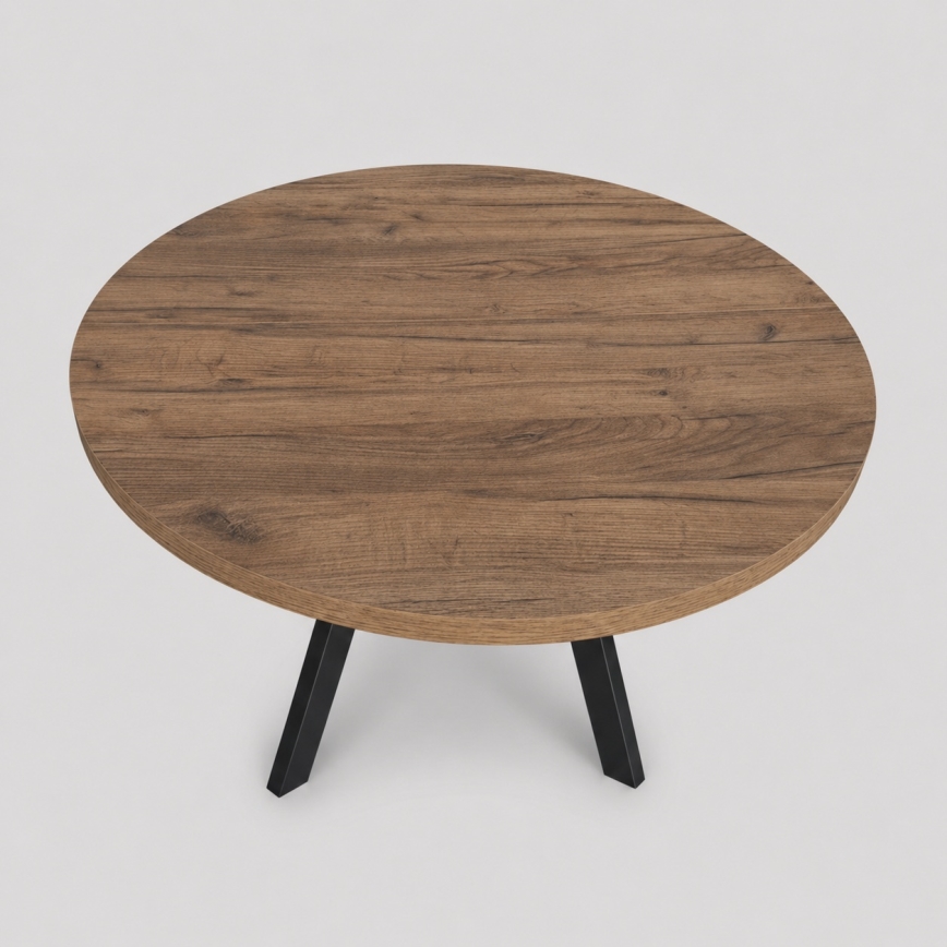 Uitschuifbare eettafel CENTRO 100/140x77 cm eik Lefkas/zwart