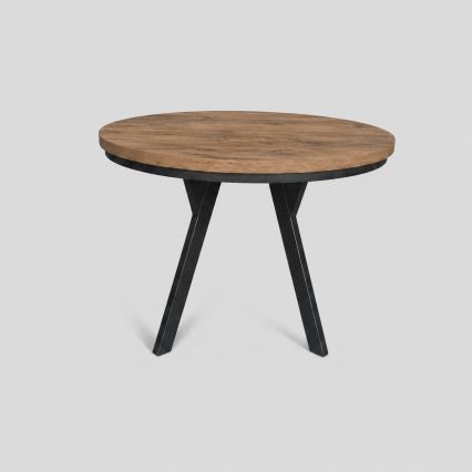 Uitschuifbare eettafel CENTRO 100/140x77 cm eik Lefkas/zwart