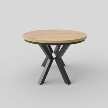 Uitschuifbare eettafel CONVI 100/140x77 cm craft eiken/zwart