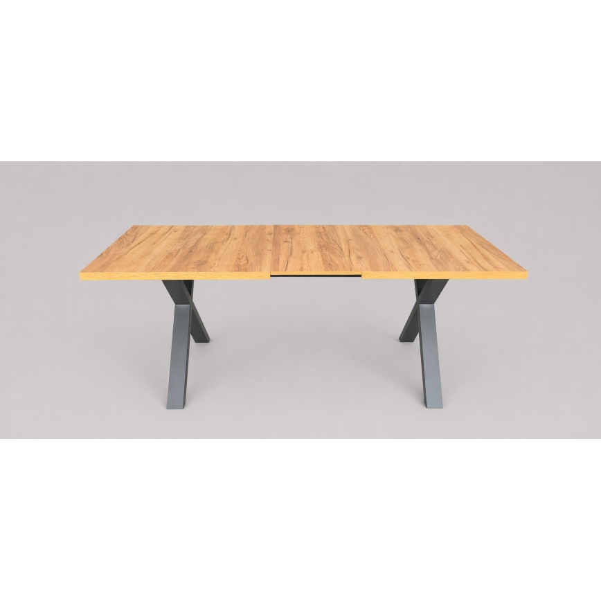 Uitschuifbare eettafel DOMO 150/190x80 cm craft eiken/zwart